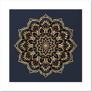 Golden Mandala Design Posters and Art